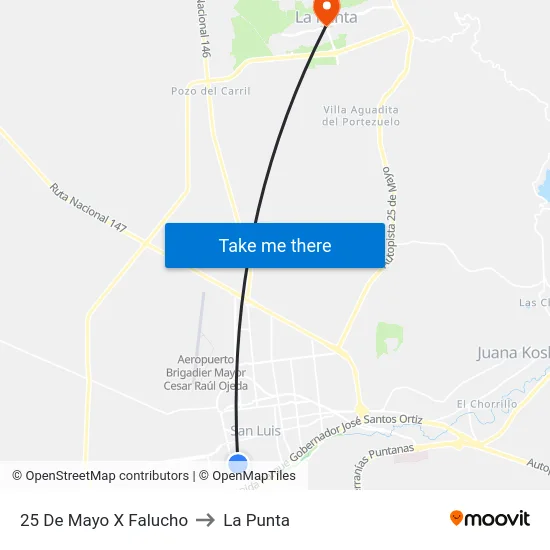 25 De Mayo X Constitución to La Punta map
