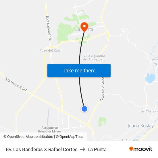 Bv. Las Banderas X Rafael Cortes to La Punta map