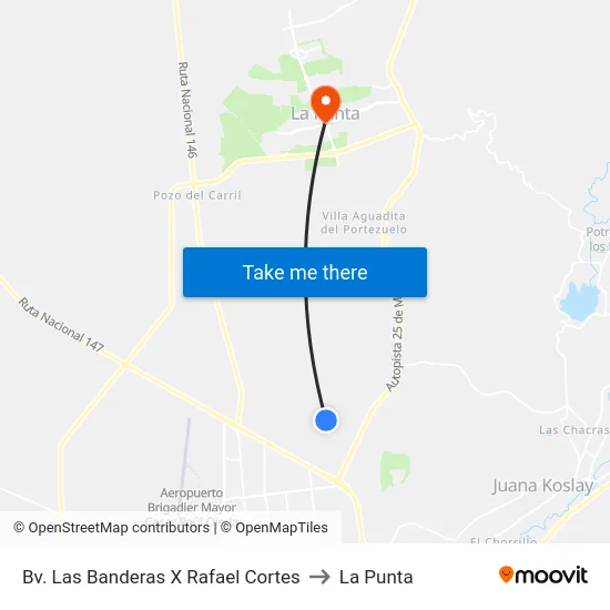 Bv. De La Bandera X José Pucheta to La Punta map