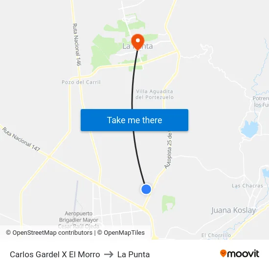 Carlos Gardel X El Morro to La Punta map