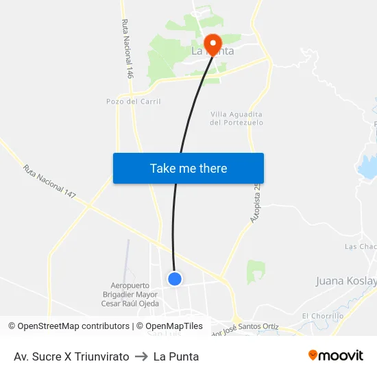 Av. Sucre X Elpidio González to La Punta map