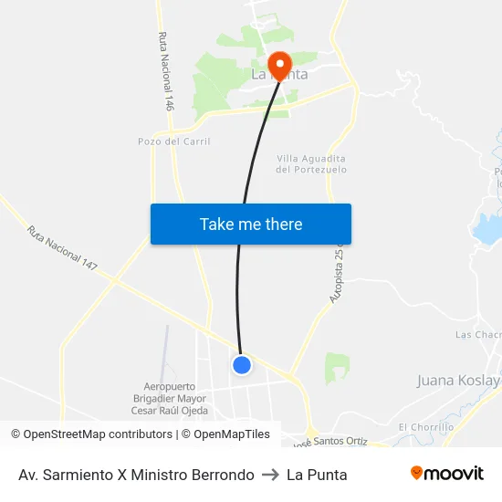 Av. Sarmiento X Ministro Berrondo to La Punta map