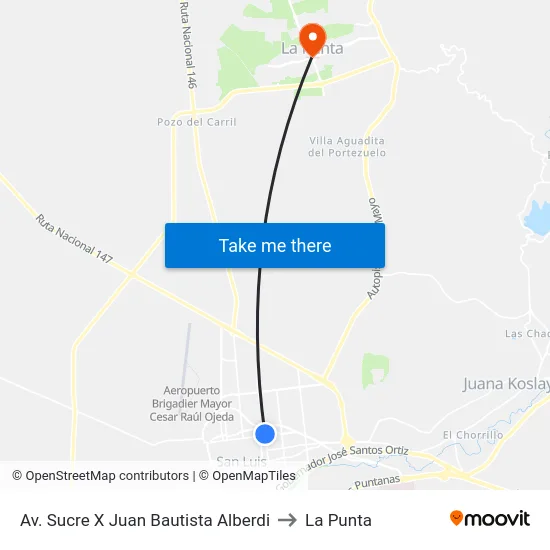 Av. Sucre X Juan B. Alberdi to La Punta map