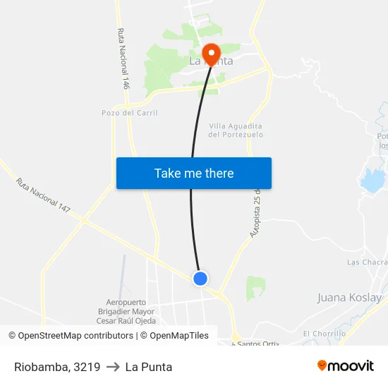 Riobamba X Zoilo Concha to La Punta map