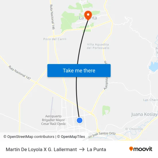 Martín De Loyola X Germán Lallermant to La Punta map