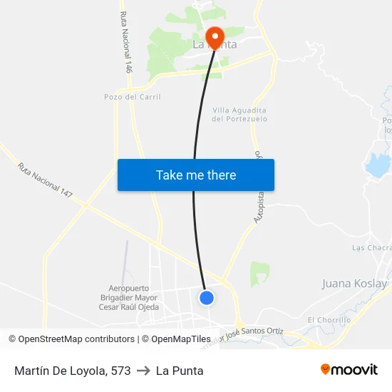 Martín De Loyola X Riobamba to La Punta map