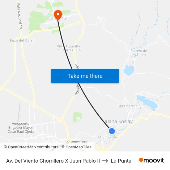 Av. Del Viento Chorrillero X Juan Pablo II to La Punta map