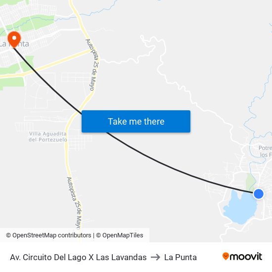 Av. Circuito Del Lago X Las Lavandas to La Punta map