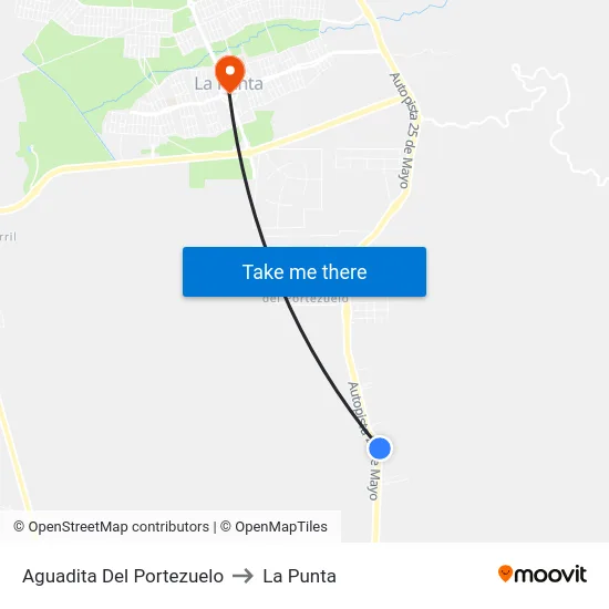 Aguadita Del Portezuelo to La Punta map