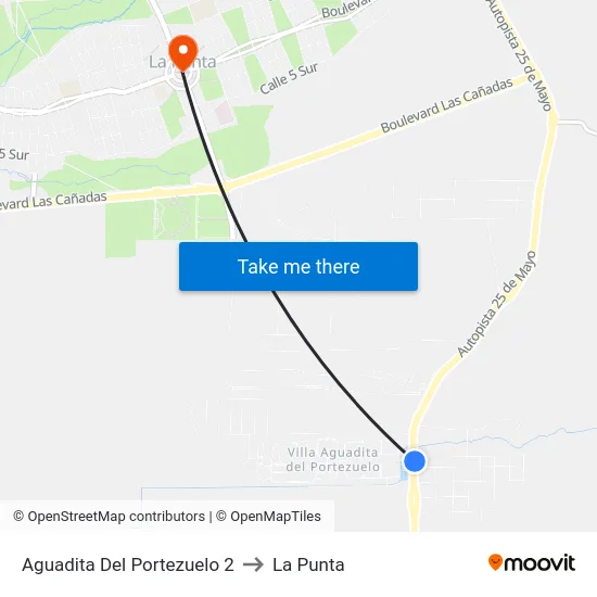 Aguadita Del Portezuelo 2 to La Punta map
