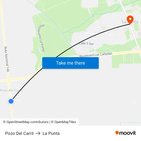 Pozo Del Carril to La Punta map