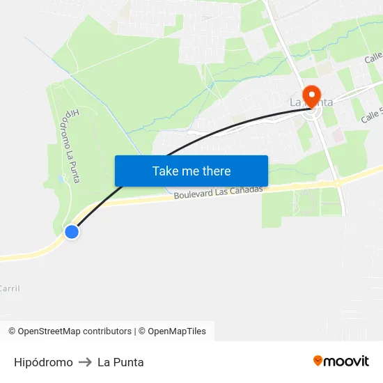 Hipódromo to La Punta map