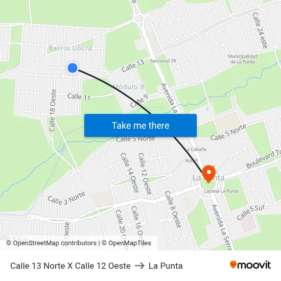 Calle 13 Norte X Calle 12 Oeste to La Punta map