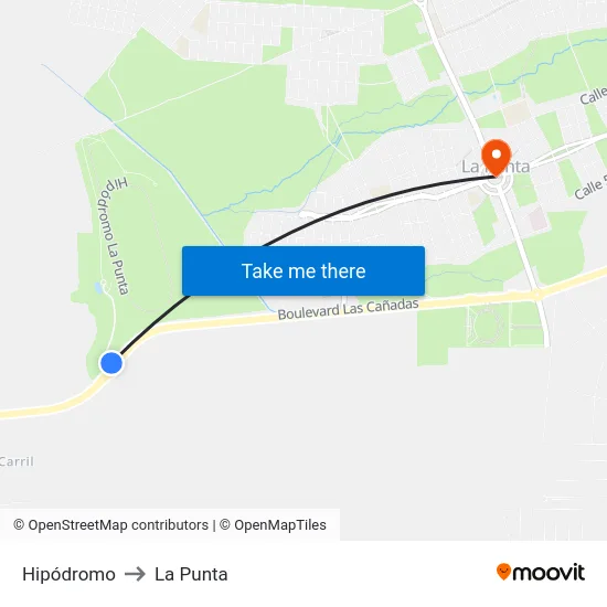 Hipódromo to La Punta map