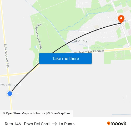 Ruta 146 - Pozo Del Carril to La Punta map