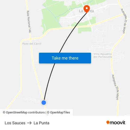 Los Sauces to La Punta map