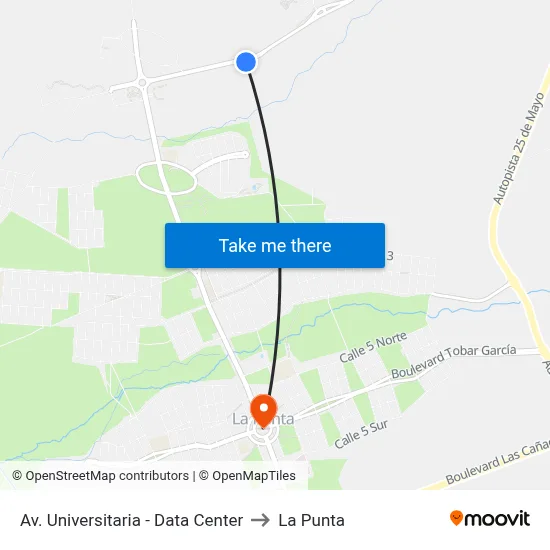 Av. Universitaria - Data Center to La Punta map