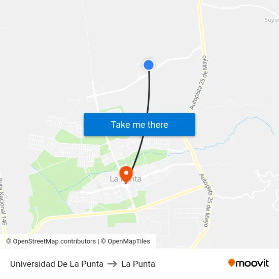 Universidad De La Punta to La Punta map