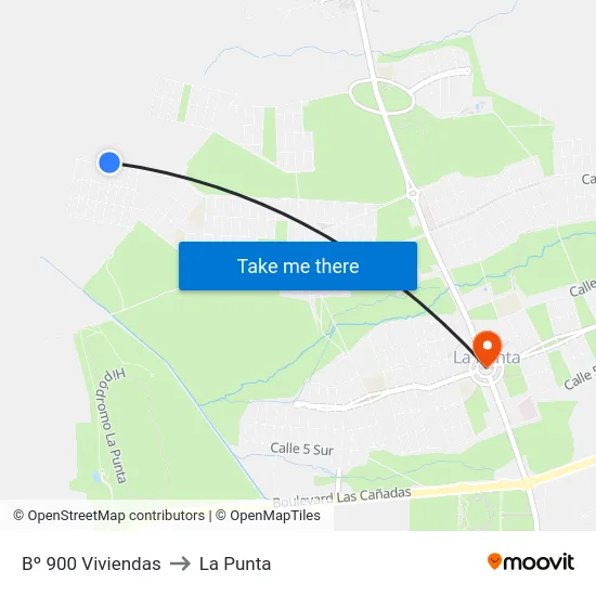 Bº 900 Viviendas to La Punta map