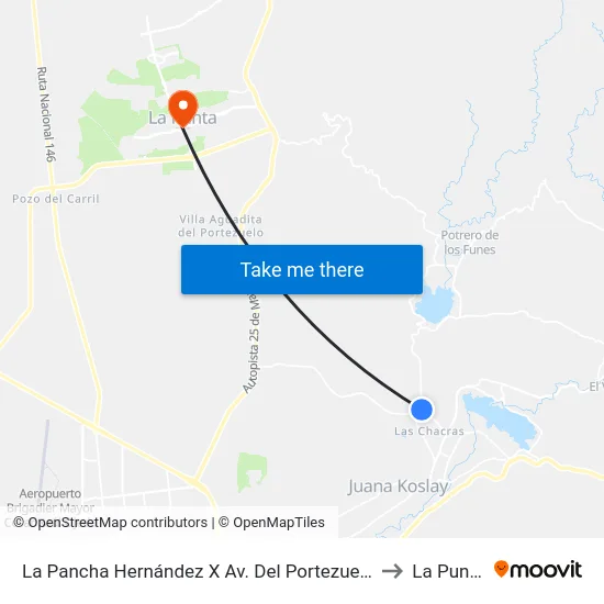 La Pancha Hernández X Av. Del Portezuelo to La Punta map
