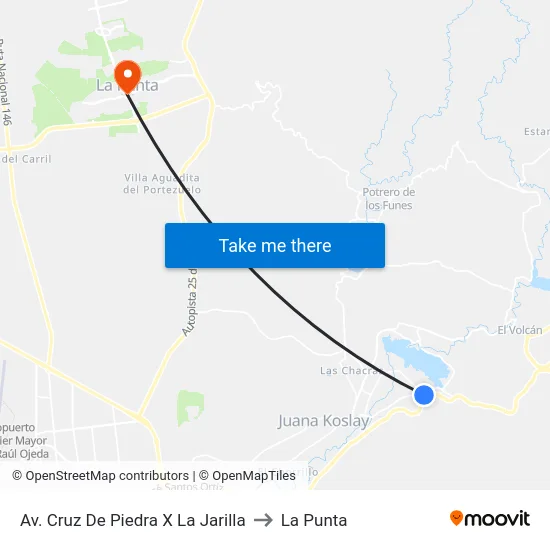 Av. Cruz De Piedra X La Jarilla to La Punta map