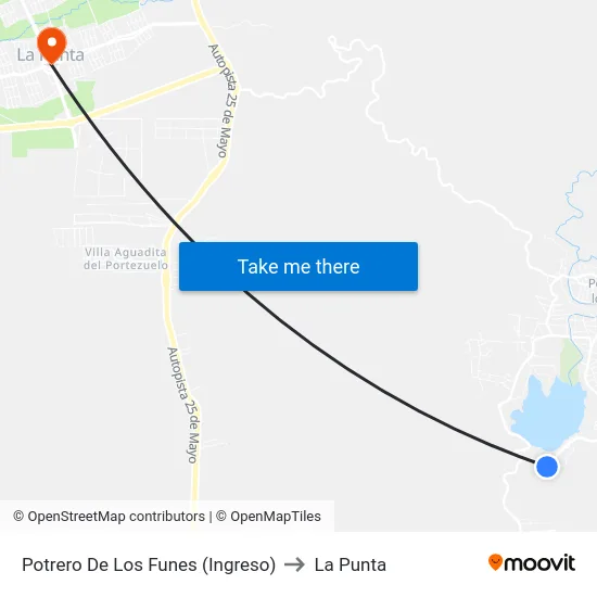Potrero De Los Funes (Ingreso) to La Punta map