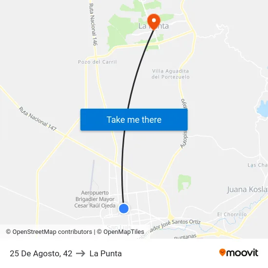 25 De Agosto, 42 to La Punta map