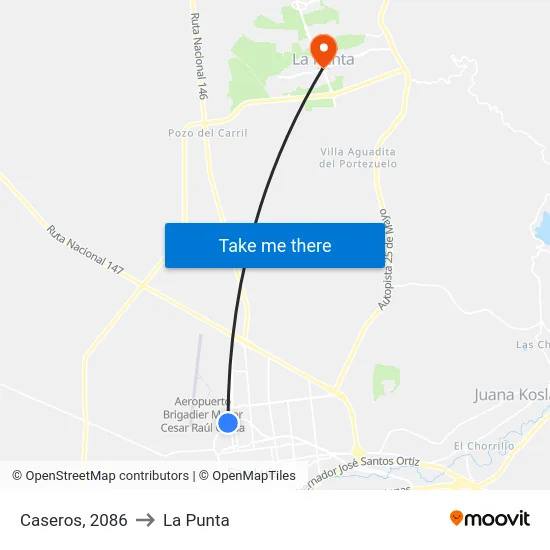 Caseros, 2086 to La Punta map