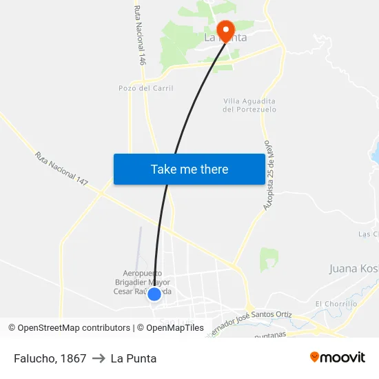 Falucho, 1867 to La Punta map
