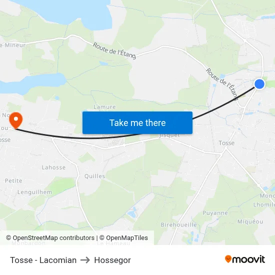 Tosse - Lacomian to Hossegor map