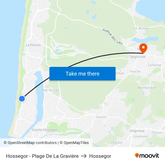 Hossegor - Plage De La Gravière to Hossegor map
