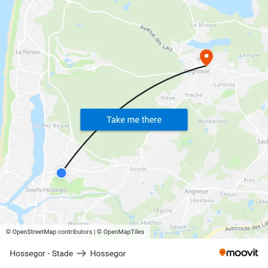 Hossegor - Stade to Hossegor map