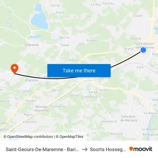 Saint-Geours-De-Maremne - Barias to Soorts Hossegor map