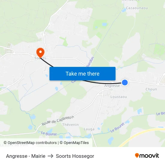 Angresse - Mairie to Soorts Hossegor map