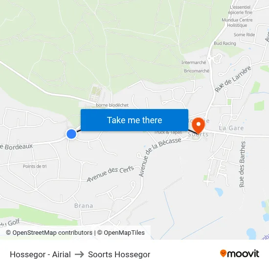 Hossegor - Airial to Soorts Hossegor map