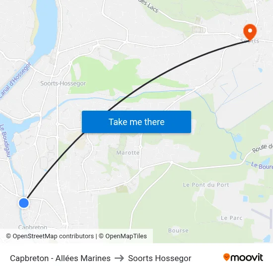 Capbreton - Allées Marines to Soorts Hossegor map