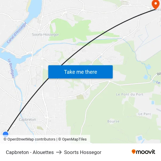 Capbreton - Alouettes to Soorts Hossegor map