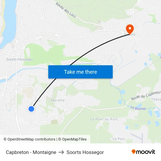 Capbreton - Montaigne to Soorts Hossegor map