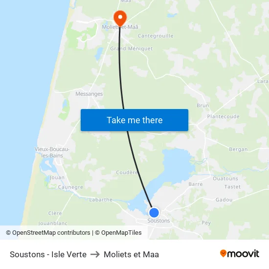 Soustons - Isle Verte to Moliets et Maa map