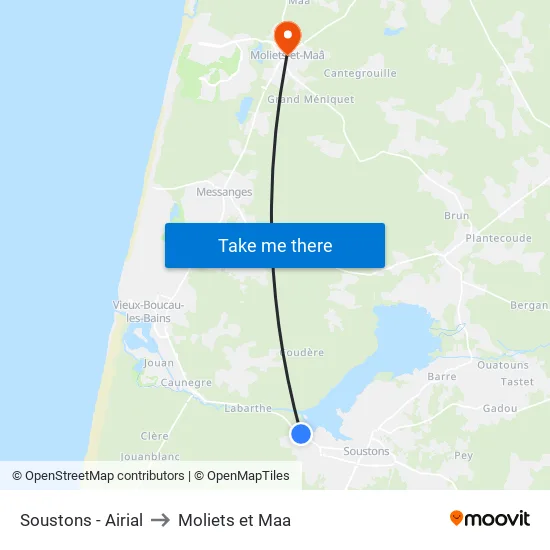 Soustons - Airial to Moliets et Maa map