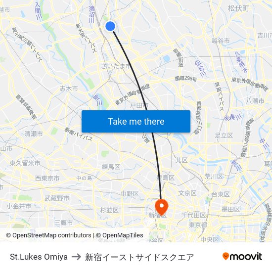 St.Lukes Omiya to 新宿イーストサイドスクエア map