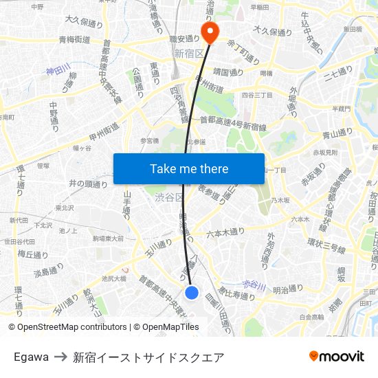 Egawa to 新宿イーストサイドスクエア map