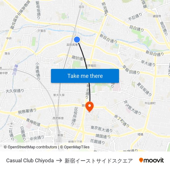 Casual Club Chiyoda to 新宿イーストサイドスクエア map