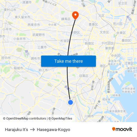 Harajuku It's to Hasegawa-Kogyo map