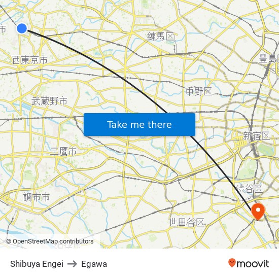 Shibuya Engei to Egawa map