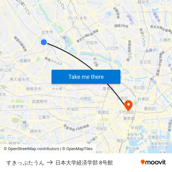 すきっぷたうん to 日本大学経済学部 8号館 map