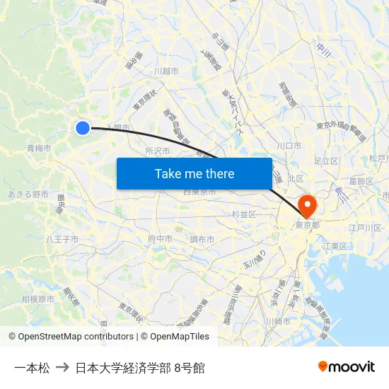 一本松 to 日本大学経済学部 8号館 map