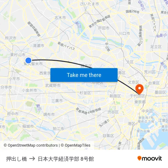 押出し橋 to 日本大学経済学部 8号館 map