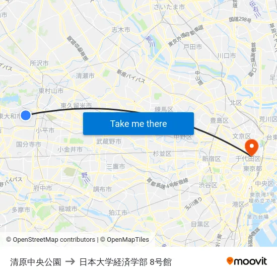 清原中央公園 to 日本大学経済学部 8号館 map