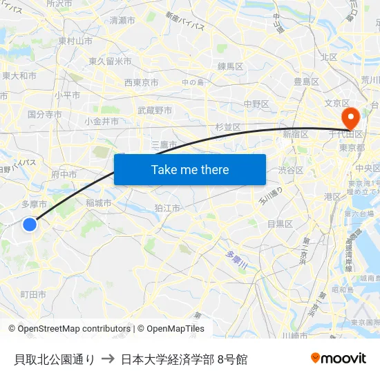 貝取北公園通り to 日本大学経済学部 8号館 map